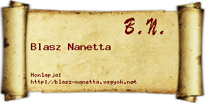 Blasz Nanetta névjegykártya